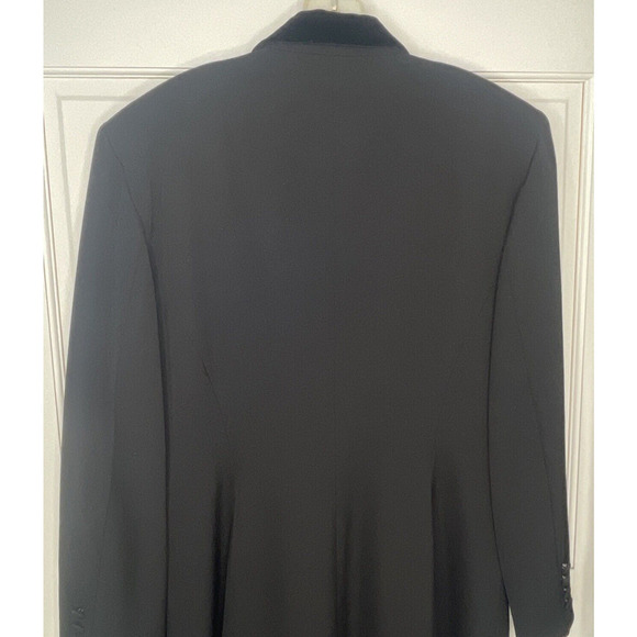 Vintage EXPRESS Long Wool Tailored Coat Velvet Collar Women's M 90s Whimsigoth - Picture 8 of 15